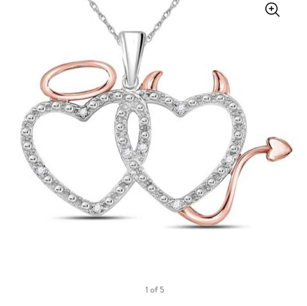 10kt Two-tone Devil/Angel Heart Pendant